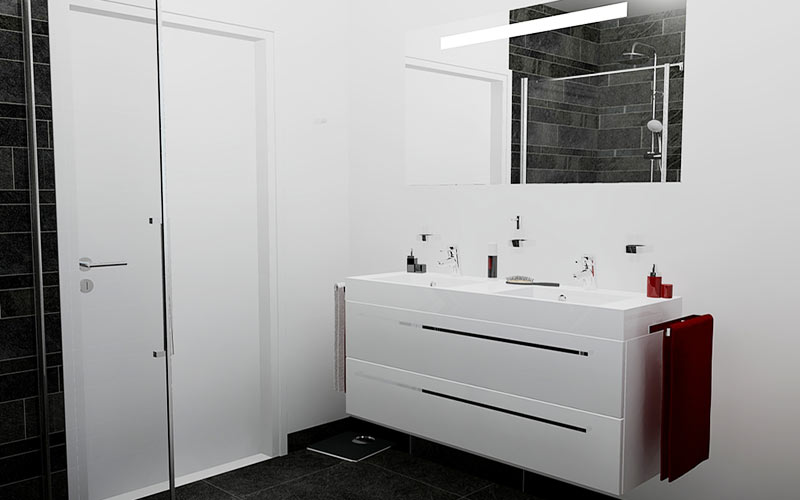 Badkamer Rijsbergen, strakke badkamer wit antraciet Tegels Badkamer Grijs ~ Badkamer Rijsbergen, strakke badkamer wit antraciet