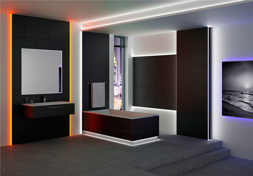 SCHLUTER LIPROTEC LED VERLICHTING BRENGT SFEER IN DE BADKAMER Whirlpool Bad Uitverkoop ~ SCHLUTER LIPROTEC LED VERLICHTING BRENGT SFEER IN DE BADKAMER