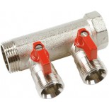 Henco 2 groeps verdeler 3/4"x2" VB050502-ROOD