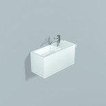 Alape WP.XS1 fonteinmeubel met bevestiging en plug 60x26.8cm z. overl. kraang. rechts kom links wit 5072800000