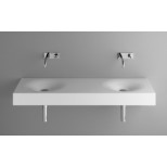 Bette Bowl wastafel dubbel incl. bevestiging 140x50cm z. kraangat z. overloop wit A026000
