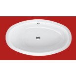 Bette Home Oval S bad plaatstaal dikwandig ovaal 180x100x45cm z. poten zwart-wit 8994350CFXXK