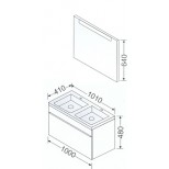 Burgbad Chiaro badmeubelset 101cm inclusief dubbele waskom en spiegel mat wit F0714SET1001C1