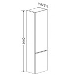 Burgbad Evo 2 hoge kast 35x144x32cm met 2 deuren links matantraciet 5287CO3548L