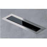 Easy Drain AquaJewels Linea Design glas glans 30cm M1 met zijuitlaat 40mm waterslot 30mm zwart AJL-30-M1-30-Z4GS