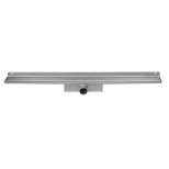 Easy Drain Compact 50 wall zero douchegoot enkele plaat met zijuitloop 6x100cm RVS EDCOMWZ100050