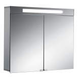 Emco Asis Pure spiegelkast met verlichting met 2 deuren 80cm alu/glas 979705080