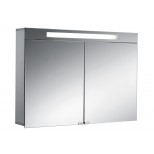 Emco Asis Pure spiegelkast met verlichting met 2 deuren 100cm alu/glas 979705090