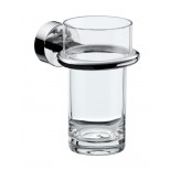 Emco Rondo 2 glashouder met glas kristal helder chroom 452000100