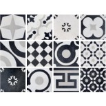 Fioranese Cementine Black & White mix vloertegel 20x20 0CBW20R