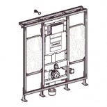 Geberit Gis-easy WC-element H120 voor armsteunen met reservoir UP320 120x100cm met frontbediening 442026005