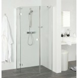 Get Wet 175 vijfhoek douchecabine 90x90 zilverhoogglans helder glas CL-VHR-090D260100