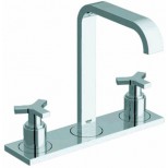 Grohe Allure 3-gats wastafelkraan met plaat met waste chroom 20143000