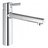 Grohe Concetto 1-gats keukenkraan met medium uittrekbare uitloop chroom 31129001