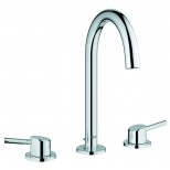 Grohe Concetto 3-gats wastafelkraan met waste chroom 20216001