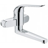 Grohe Euroeco Special wandkraan zonder koppelingen met hendel 17cm HOH=15cm draaibare uitloop 21,9cm chroom 32772000