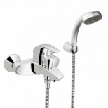 Grohe Eurosmart badkraan met omstel met koppelingen met douchegarnituur chroom 33302001