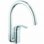 Grohe Eurosmart 1-gats keukenkraan met hoge draaibare uitloop chroom 33202001