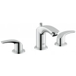 Grohe Eurosmart 3-gats wastafelkraan met waste chroom 20293000