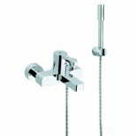 Grohe Lineare badkraan met omstel met koppelingen 46mm met instelbare doorstroombegrenzer met garnituur chroom 33850000