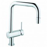 Grohe Minta 1-gats keukenkraan met draaibare U-uitloop met uittrekbare perlator chroom 32322000