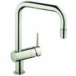 Grohe Minta 1-gats keukenkraan met draaibare U-uitloop met uittrekbare perlator steel 32322DC0