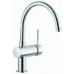 Grohe Minta 1-gats keukenkraan met draaibare ronde uitloop RVS look 32917DC0