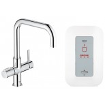 Grohe Red 1-gats keukenkraan met U-uitloop duo met single boiler 4 liter 2100W chroom 30145000