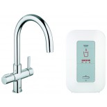 Grohe Red 1-gats keukenkraan duo met single boiler 3 liter 2100W chroom 30083000