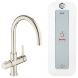 Grohe Red 1-gats kokendwaterkraan duo (koud en warm) met boiler 2100W steel 30031DC0