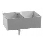 Keramag City dubbele gootsteen met overloop 90x56x25cm wit 350490000
