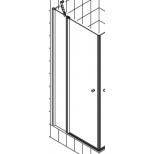 Kermi Atea pendeldeur met vast segment voor hoekinstap (per deel) 90x185cm links glanszilver/helder ATESL09018VAK