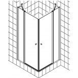 Kermi Atea pendeldeur met vast segment voor hoekinstap (per deel) 90x185cm links met KermiClean glanszilver/helder ATESL09018VPK