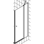 Kermi Atea pendeldeur met vast segment voor hoekinstap (per deel) 90x185cm rechts met KermiClean glanszilver/helder ATESR09018VPK