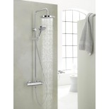 Kludi A-QA thermostatische doucheset met Dual Shower System, handdouche 3S en hoofddouche chroom 660950500