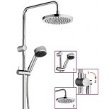 Kludi Zenta Dual shower systeem: glijstang, 2-weg omstel en handdouche 1S 115cm met doucheslang 160cm en hoofddouche chroom 660900500