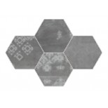 Provenza Gesso black velvet esagona patchwork decortegel 25,5x29,4 R303X9R