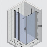 Riho Fjord F206 douchecabine 90x90 links chroom helder glas GF1144801