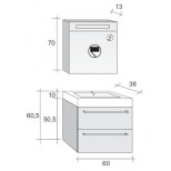 Riho Smartline badmeubelset 60x38 inclusief spiegelkast chateau SM060/DCADCA/S03