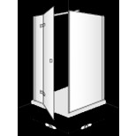 Villeroy & Boch Subway 4-H zijwand 1192-1208x1900mm chroom /helder LI/RE tbv draaide