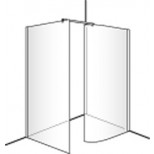 Villeroy & Boch Subway zijpaneel voor Walk-In 100x200cm chroom/helder DW0100SUB184V61