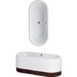 Villeroy & Boch Nexion kunststof bad quaryl ovaal 180x80cm met paneel en afvoer wit UBQ180NEO7APV01