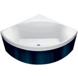 Villeroy & Boch Squaro 1/4R ligbad 1450x1450x500mm wit/zwart glanzend quaryl met p