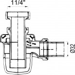 Wisa kunststof combisifon met beluchter 5/4" 7401218880