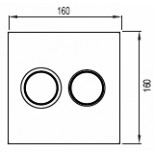 Wisa Luga bedieningsplaat kunststof pneumatisch 16x16cm met dualflush voor XS WC-element matchroom 8050419631